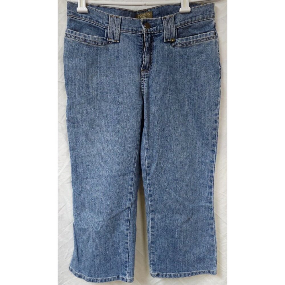 Rockies Women's 4 Midrise Medium Wash 4 Pockets Denim Western Capri Jeans 30x23
